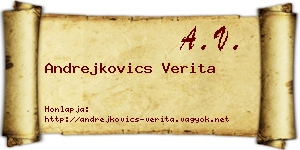 Andrejkovics Verita névjegykártya